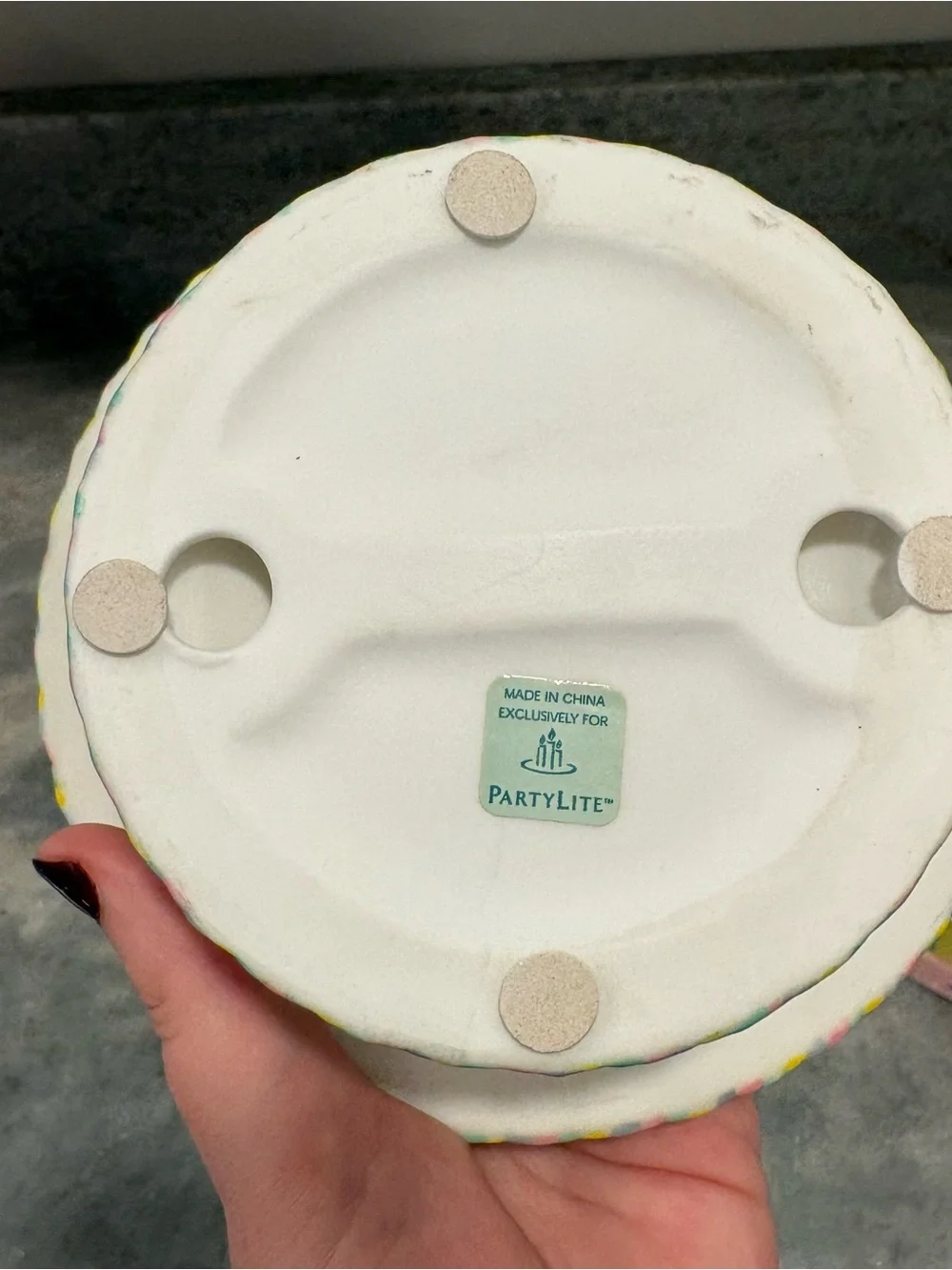 Retired PARTYLITE Tiered Birthday Celebration Cake Tealight Candle Holder P7326